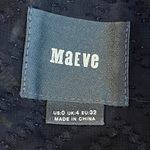 Maeve x Anthropologie Blue Ruffle Pleated Sleeveless Shirt Size 0 - Picture 7 of 10